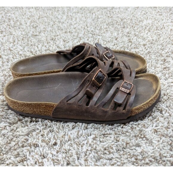 Birkenstock Granada Slide Sandals Slip-on Double Straps Women's 40 US 9 Leather - Picture 5 of 10